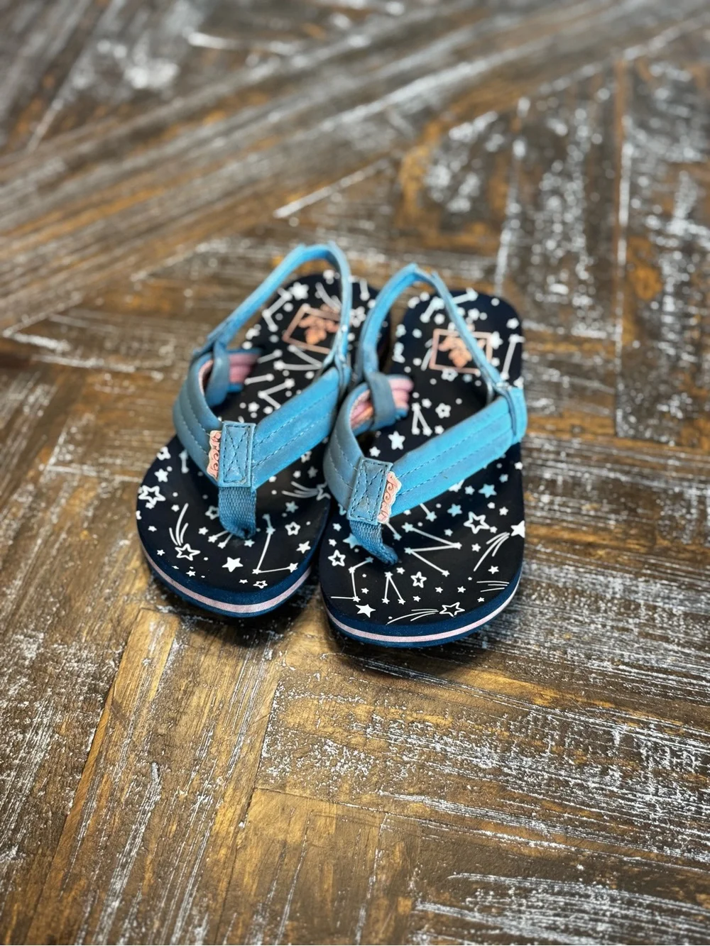 Reef Toddler Sandals - Navy Blue Stars & Constellations (Size 9/10)